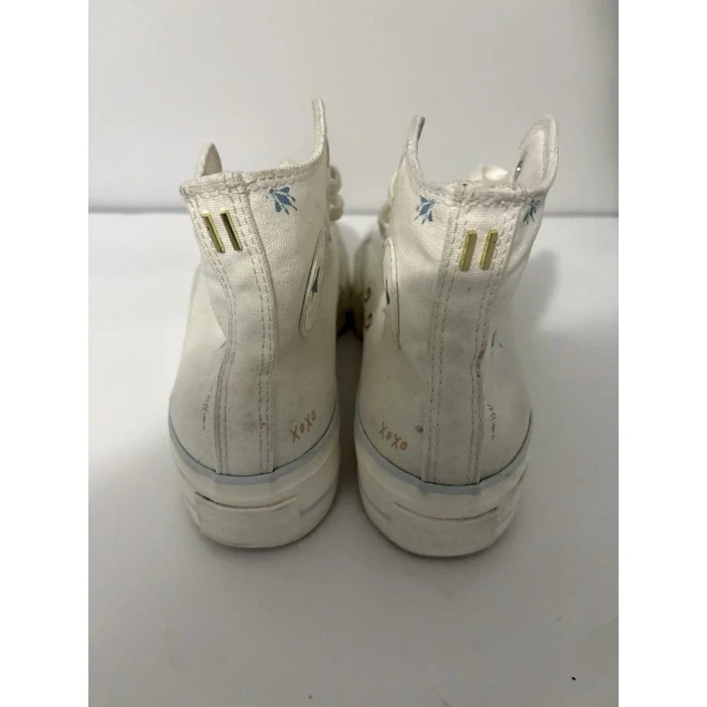 Converse All Star Lift Platform Canvas High Top Cream/Cocoon Blue Sz 6